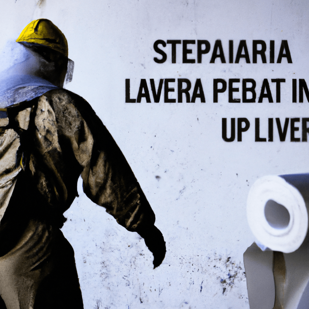 [Image: A person wearing protective gear and examining a collapsed building] 