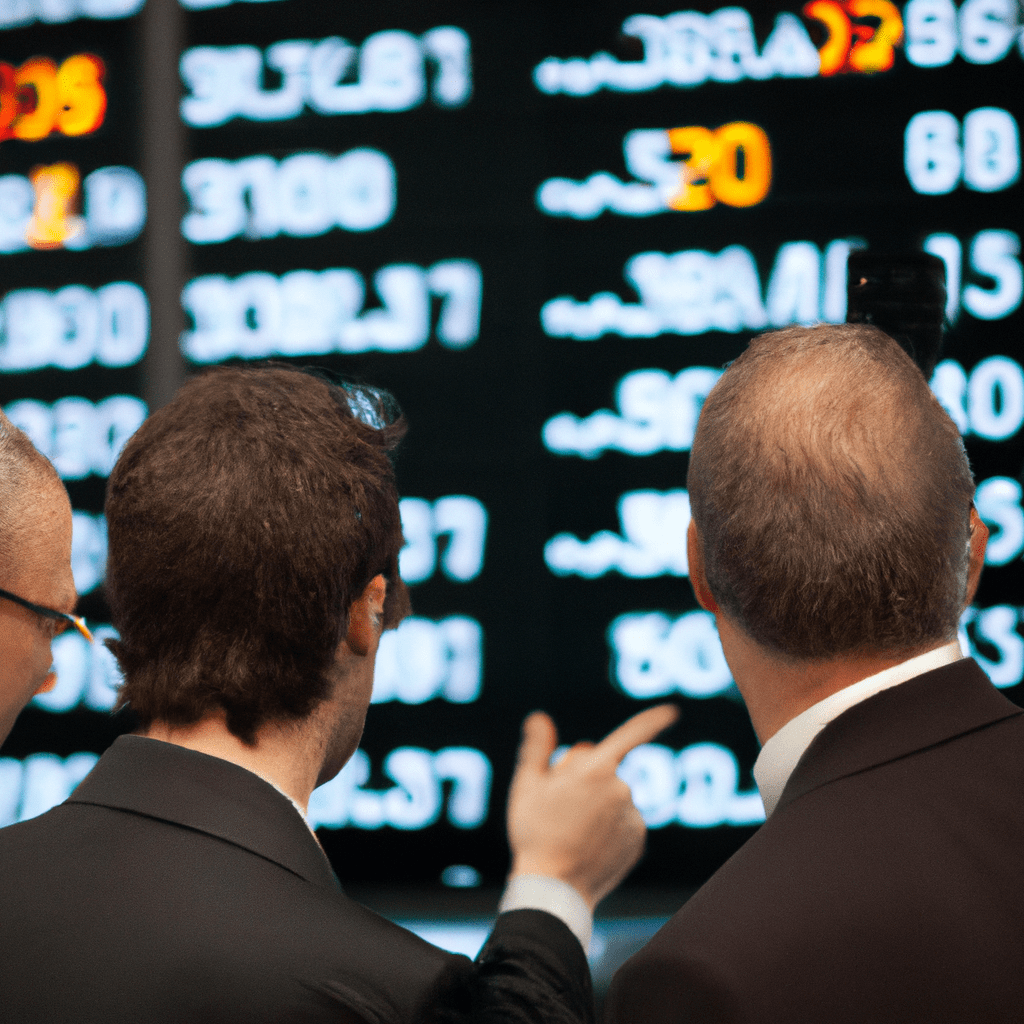 PHOTO: A group of investors analyzing bond fund performance on a digital screen.. Sigma 85 mm f/1.4. No text.