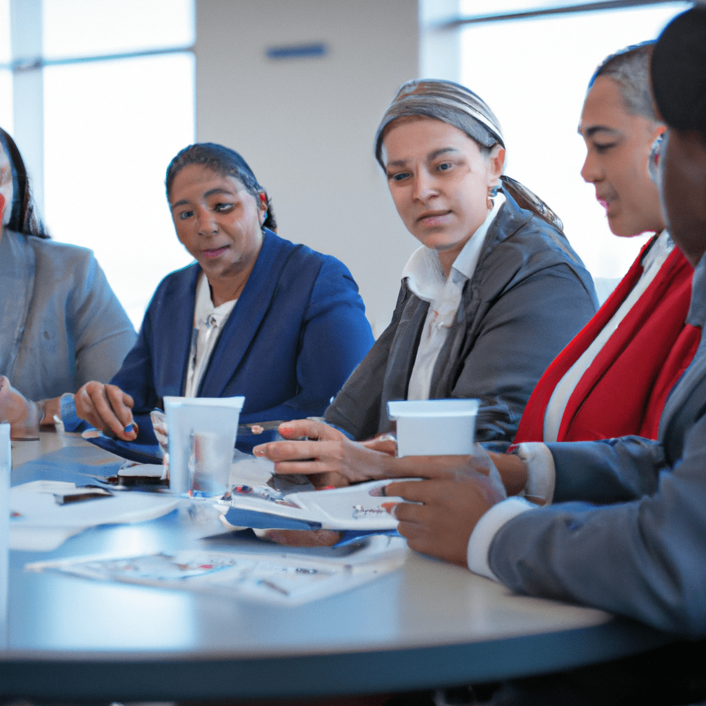 A diverse group of people discussing tax implications of bond investments around a conference table.. Sigma 85 mm f/1.4. No text.